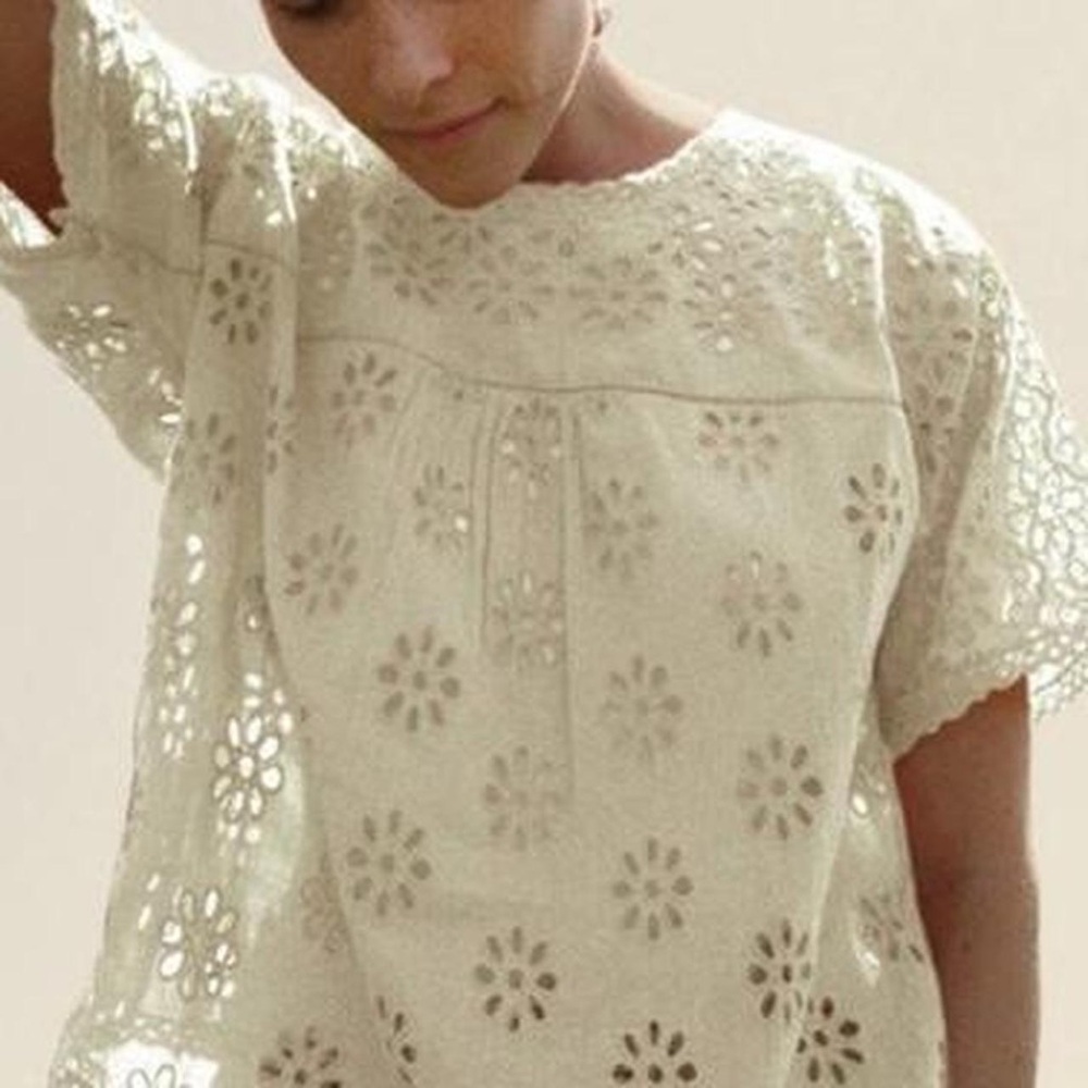 Doen Delphine Eyelet Top in Ivory